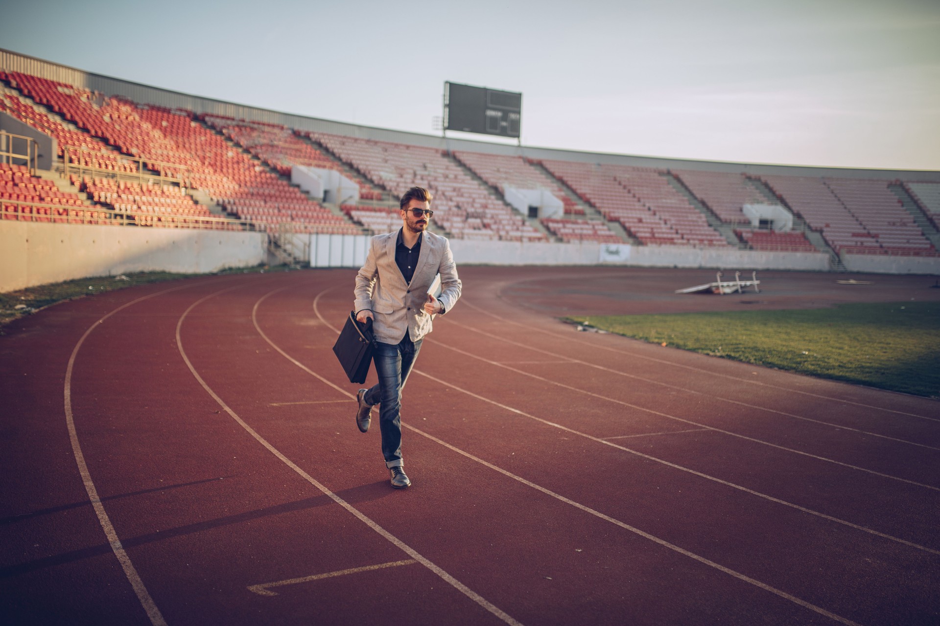 Scout man running